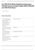 ALL THE PCCN EXAM Questions and Answers &lpar;Verified Answers&rpar; &lpar;Latest Update 2025&rpar; UPDATE&excl;&excl; ALL THE PCCN Exam &vert;