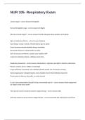 NUR 105- Respiratory Exam Reported Questions Well Answers Success Guaranteed&period;