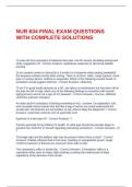 NUR 634 FINAL EXAM QUESTIONS WITH COMPLETE SOLUTIONS
