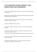 ILTS CONTENT EXAM LITERACY 305 QUESTIONS AND ANSWERS