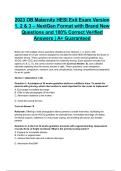 2023 OB Maternity HESI Exit Exam Version 1&comma; 2 & 3 &ndash; NextGen Format with Brand New Questions and 100&percnt; Correct Verified Answers &vert; A&plus; Guaranteed