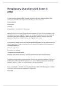 Respiratory Questions MS Exam 3 prep Questions With Correct Answers Success Guaranteed Pass At First Attempt&period;