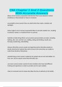 CNA Chapter 1 And 2 Questions With Accurate Answers