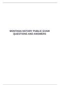  MONTANA NOTARY PUBLIC EXAM QUESTIONS AND ANSWERS