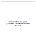 NOTARY FINAL SET EXAM QUESTIONS AND ANSWERS 100&percnt; SOLVED