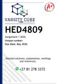 HED4809 Assignment 1 &lpar;QUALITY ANSWERS&rpar; 2026