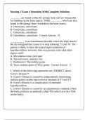 Nursing 2 Exam 4 Questions With Complete Solutions