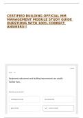 CERTIFIED BUILDING OFFICIAL MM MANAGEMENT MODULE STUDY GUIDE QUESTIONS WITH 100&percnt; CORRECT ANSWERS&excl;&excl;