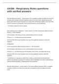AASM - Respiratory Rules questions with verified answers-