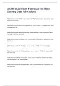 AASM Guidelines Formulas for Sleep Scoring Data fully solved