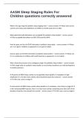 AASM Sleep Staging Rules For Children questions correctly answered
