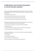 AASM Sleep Tech Practice Questions & correct answers passed