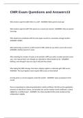 CMR Exam Questions and Answers