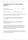 CMR Exam Questions with Complete Solutions