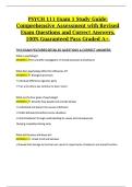 PSYCH 111 Exam 1 Study Guide&colon; Comprehensive Assessment with Revised Exam Questions and Correct Answers&comma; 100&percnt; Guaranteed Pass Graded A&plus;&period;