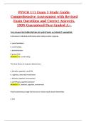 PSYCH 111 Exam 3 Study Guide&colon; Comprehensive Assessment with Revised Exam Questions and Correct Answers&comma; 100&percnt; Guaranteed Pass Graded A&plus;&period;