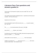 Literature Pace Test questions and answers graded A&plus;