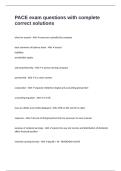 PACE exam questions with complete correct solutions