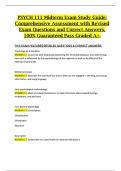 PSYCH 111 Midterm Exam Study Guide&colon; Comprehensive Assessment with Revised Exam Questions and Correct Answers&comma; 100&percnt; Guaranteed Pass Graded A&plus;&period;