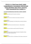 PSYCH 111 Final Exam Study Guide&colon; Comprehensive Assessment with Revised Exam Questions and Correct Answers&comma; 100&percnt; Guaranteed Pass Graded A&plus;&period;