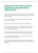 Progressive Care RN A v1 Exam Questions & Answers Rated 100% Correct
