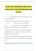 GCSS-Army Maintenance Supervisor's Course Test 1 Exam 2026 Questions and Answers