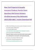 New York Property & Casualty  Insurance Producer Practice Exam  Questions And Correct Answers  &lpar;Verified Answers&rpar; Plus Rationales  2025&vert;2026 Q&A &vert; Instant Download Pdf