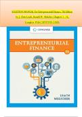 SOLUTION MANUAL For Entrepreneurial Finance&comma; 7th Edition  by J&period; Chris Leach&comma; Ronald W&period; Melicher&comma; Chapters 1 - 16&comma;  Complete With CAPSTONE CASES 