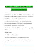 Field Sanitation ATP 4-25&period;12 Exam 2026 Questions and Answers