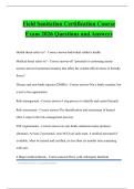 Field Sanitation Certification Course Exam 2026 Questions and Answers