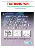 TEST BANK FOR&colon; Advanced Practice Psychiatric Nursing&colon; Integrating Psychotherapy&comma; Psychopharmacology&comma; and Complementary and Alternative Approaches Across the Life Span Third Edition&comma; New by Kathleen Tusaie PhD Latest Update&period;