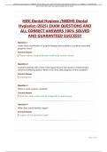 HESI Dental Hygiene -NBDHE Dental Hygienist &lpar;2025&rpar; EXAM QUESTIONS AND CORRECT ANSWERS