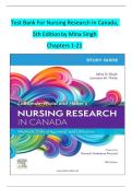  Test Bank For Nursing Research In Canada&comma;  5th Edition by Mina Singh  Chapters 1-21&emsp;