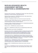 NUR 634 ADVANCED HEALTH ASSESSMENT MIDTERM QUESTIONS & ANSWERS&lpar;RATED A&plus;&rpar;