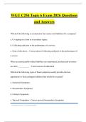 WGU C254 Topic 6 Exam 2026 Questions and Answers