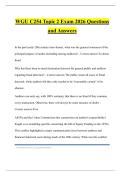 WGU C254 Topic 2 Exam 2026 Questions and Answers