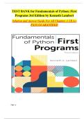 Solution Manual & Answer Guide for Fundamentals of Python&comma; First Programs&comma; 3rd Edition By Kenneth Lambert &lpar;All Chapters included 1-13 &rpar; 100&percnt; A&plus; & Verified