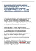 EAQ FUNDAMENTALS OF NURSING PRACTICE QUESTIONS AND ANSWERS WELL GRADED &lpar;NEW 2025&sol;2026 UPDATE&rpar;QUESTIONS WITH VERIFIED ANSWERS 100&percnt; CORRECT &sol;A&plus; GRADE
