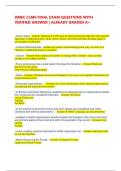 DMEC CLMS FINAL EXAM QUESTIONS WITH VERIFIED ANSWER &vert;&vert; ALREADY GRADED A&plus;