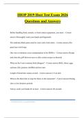 IHOP 2019 Host Test Exam 2026 Questions and Answers