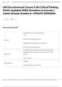 SNCOA Advanced Course 2-20 Critical Thinking EXAM &lpar;updated 2025&rpar; Questions & Answers &vert; Latest Already Graded A&plus; UPDATE 2025&vert;2026