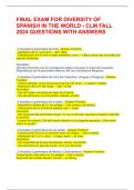 FINAL EXAM FOR DIVERSITY OF SPANISH IN THE WORLD - CLM FALL 2024 QUESTIONS WITH ANSWERS