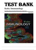 Test Bank for Kuby Immunology&comma; 8th Edition by Jenni Punt&comma; Sharon Stranford&comma; Patricia Jones and Judy Owen&period; ISBN- All Chapters 1-20 Complete Guide A&plus;