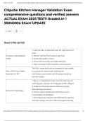 Chipotle Kitchen Manager Validation Exam comprehensive questions and verified answers ACTUAL EXAM 2025 TEST&excl;&excl; Graded A&plus; &vert; 2025&vert;2026 EXAM UPDATE