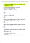 CALIFORNIA DEALER LICENSE TEST CORRECT 100&percnt;