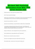 Maryland &lpar;Md&rpar; Psychology Jurisprudence Exam With 100&percnt; Correct Answers 2025