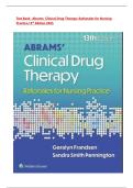 Test Bank - Abrams&rsquo; Clinical Drug Therapy&colon; Rationales for Nursing Practice&comma; 13th Edition &lpar;Frandsen&comma; 2025&rpar;Latest Edition &vert;&vert; INSTANT DOWNLOAD