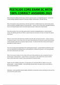 PESTICIDE CORE EXAM SC WITH 100&percnt; CORRECT ANSWERS 2025
