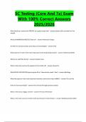 SC Testing &lpar;Core And 7a&rpar; Exam With 100&percnt; Correct Answers 2025&sol;2026