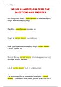 NR 302 CHAMBERLAIN EXAM ONE  QUESTIONS AND ANSWERS